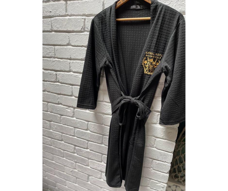 Black Waffle Bath Robe - Image 2